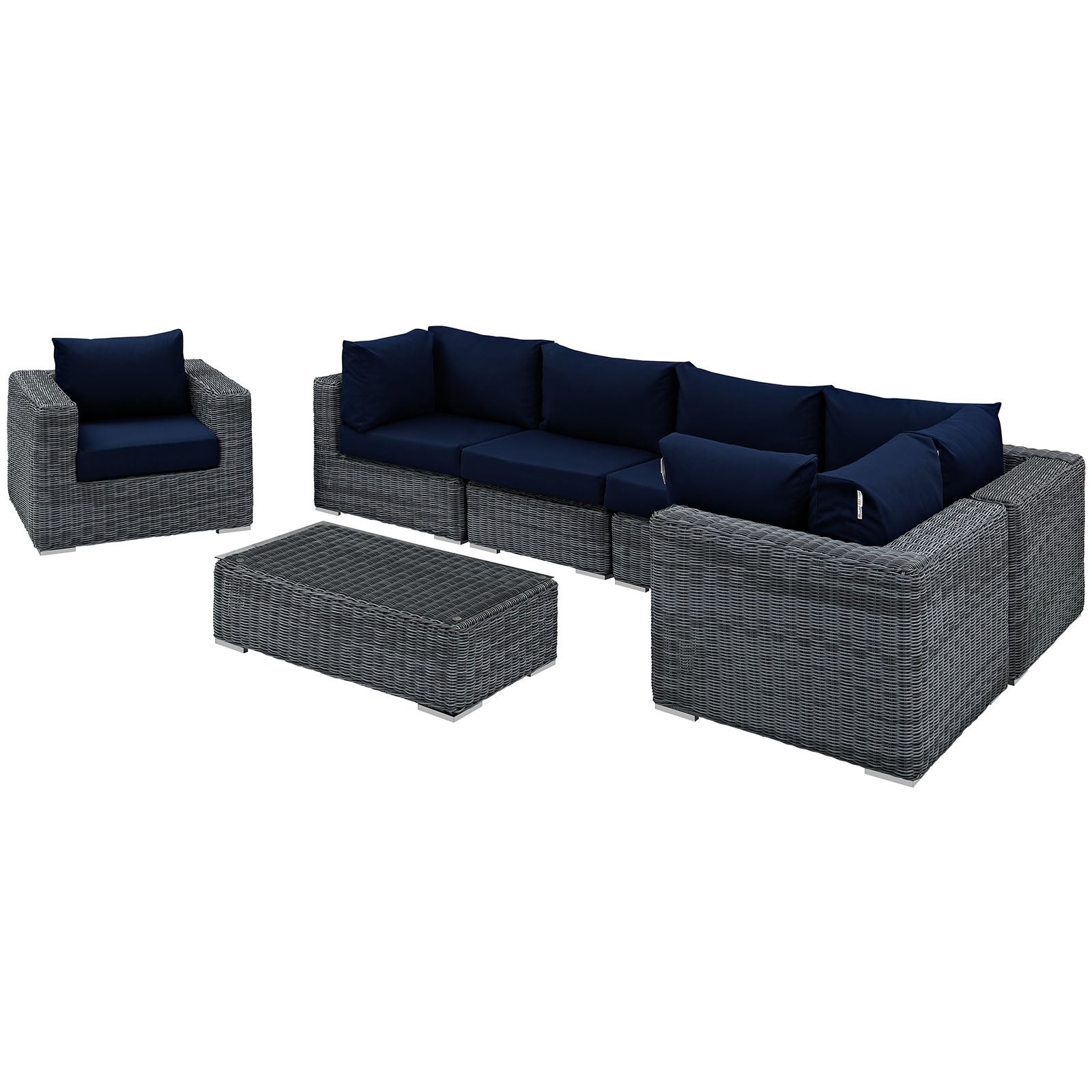 Summon 7 Piece Outdoor Patio Sunbrella¨ Sectional Set by Modway