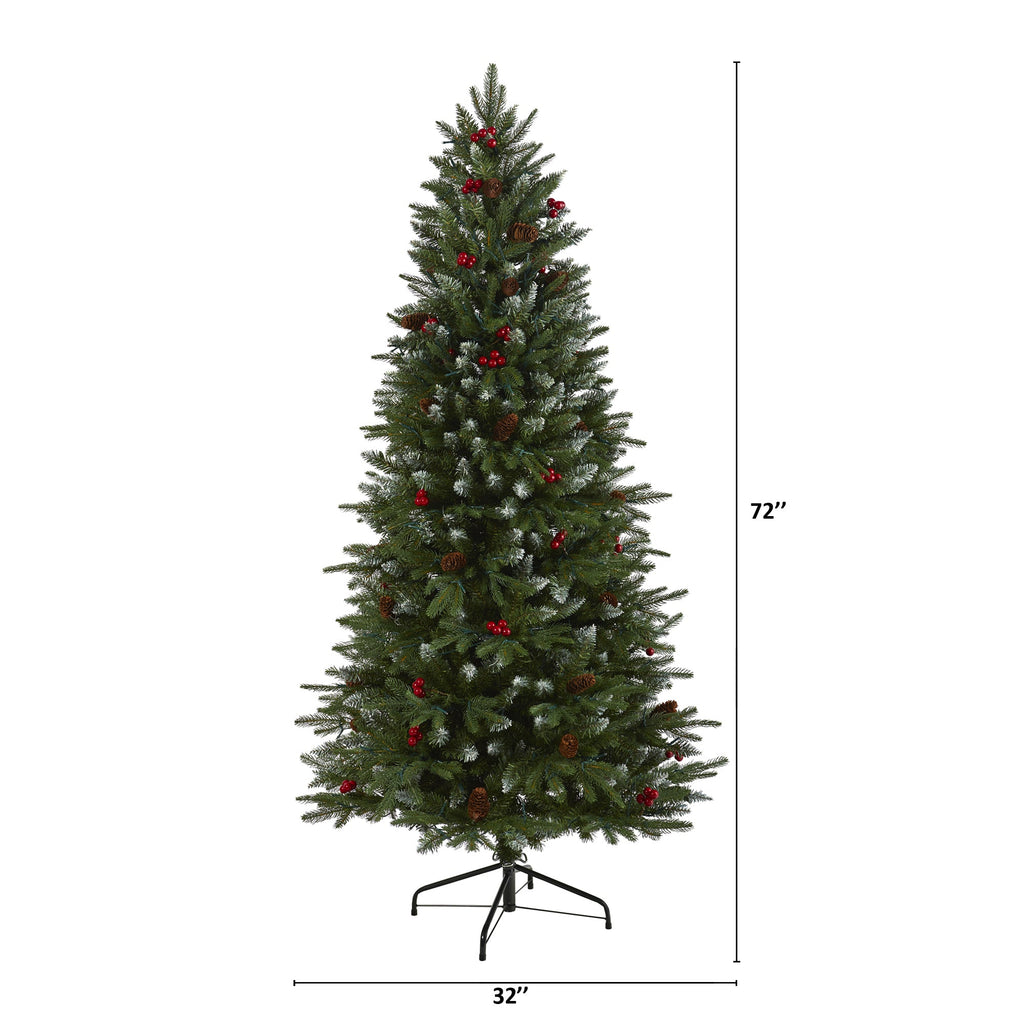 6' Snow Tipped Portland Spruce Artificial Christmas Tree