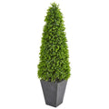 57"  Eucalyptus Topiary Artificial Tree in Slate Planter (Indoor/Outdoor)