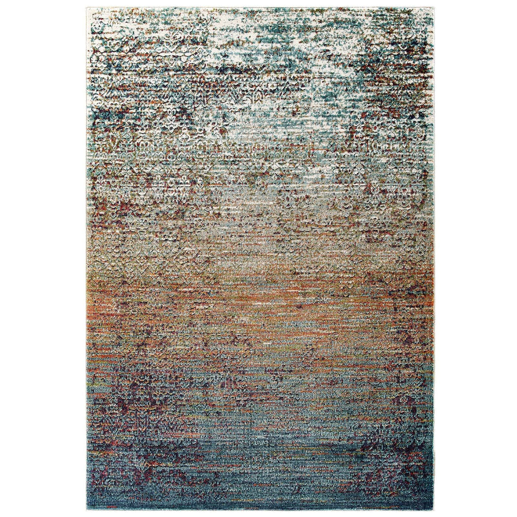 Tribute Jacinda Rustic Distressed Vintage Lattice 5x8 Area Rug by Modway