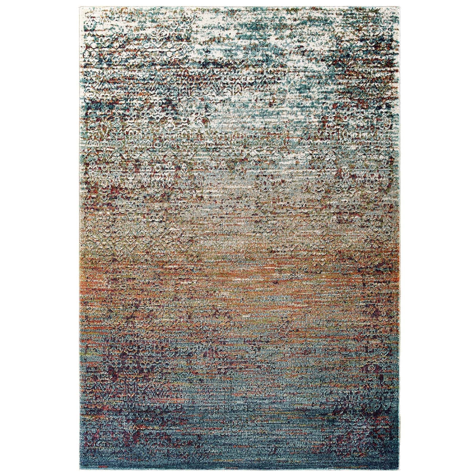 Tribute Jacinda Rustic Distressed Vintage Lattice 5x8 Area Rug by Modway