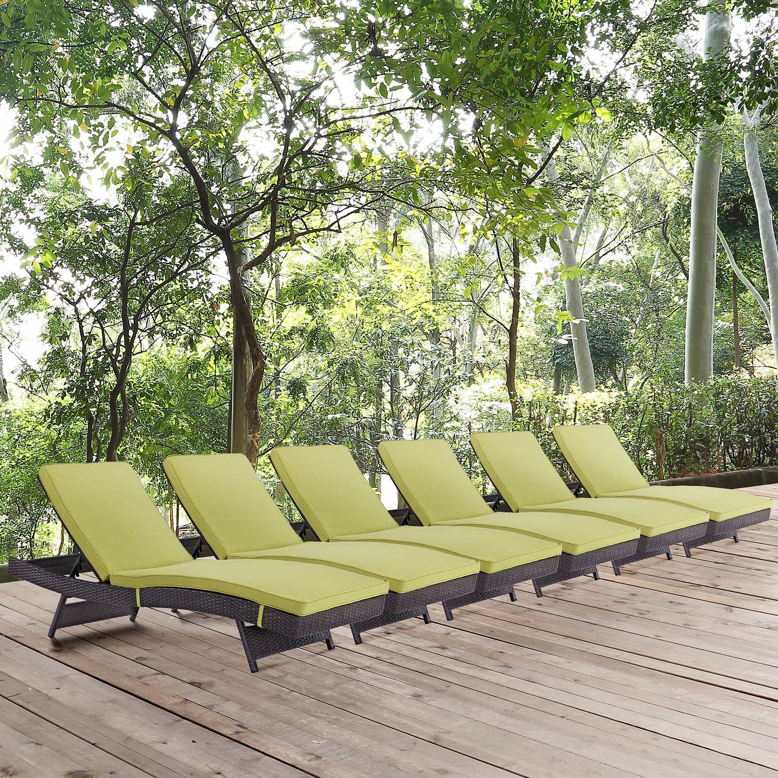 Convene Outdoor Patio Chaise Set of 6 by Modway