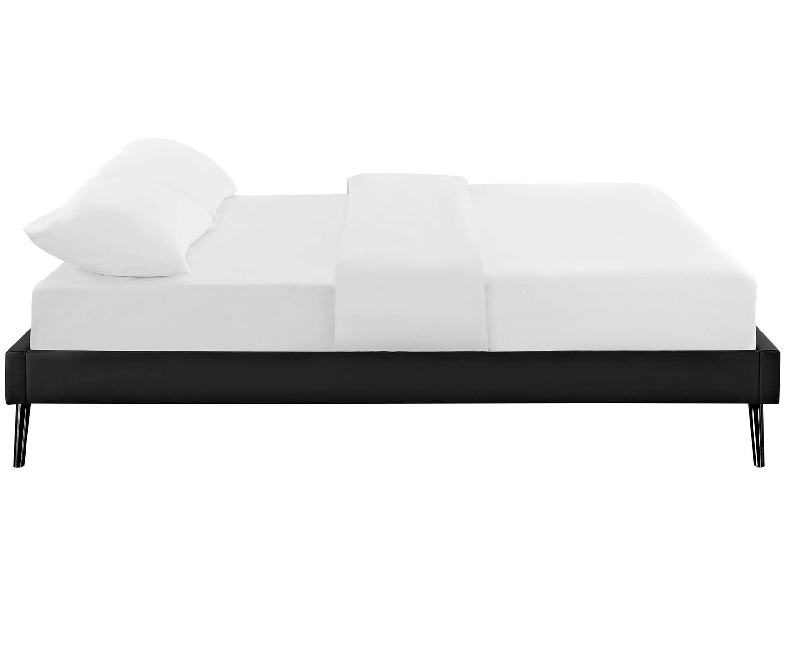 Loryn Vinyl Queen Bed Frame with Round Splayed Legs by Modway