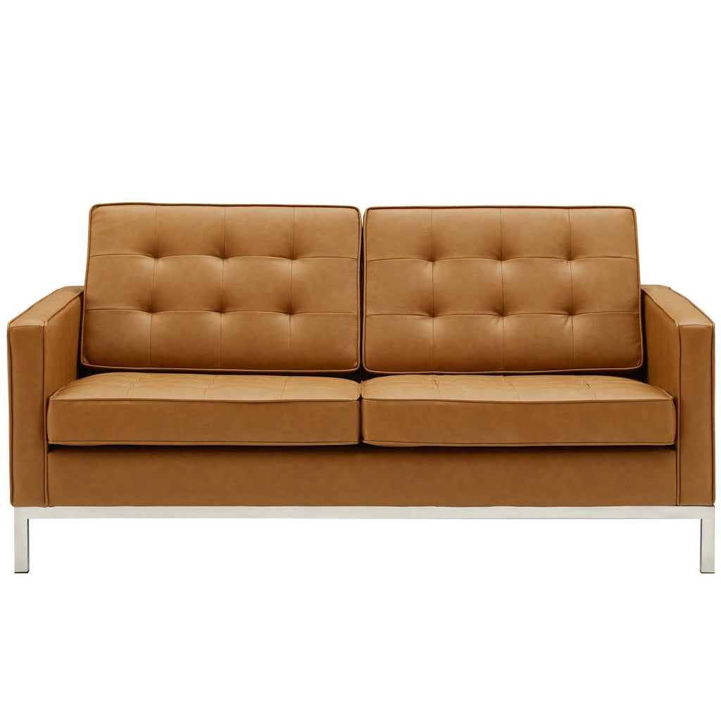 Loft Tufted Vegan Leather Loveseat by Modway