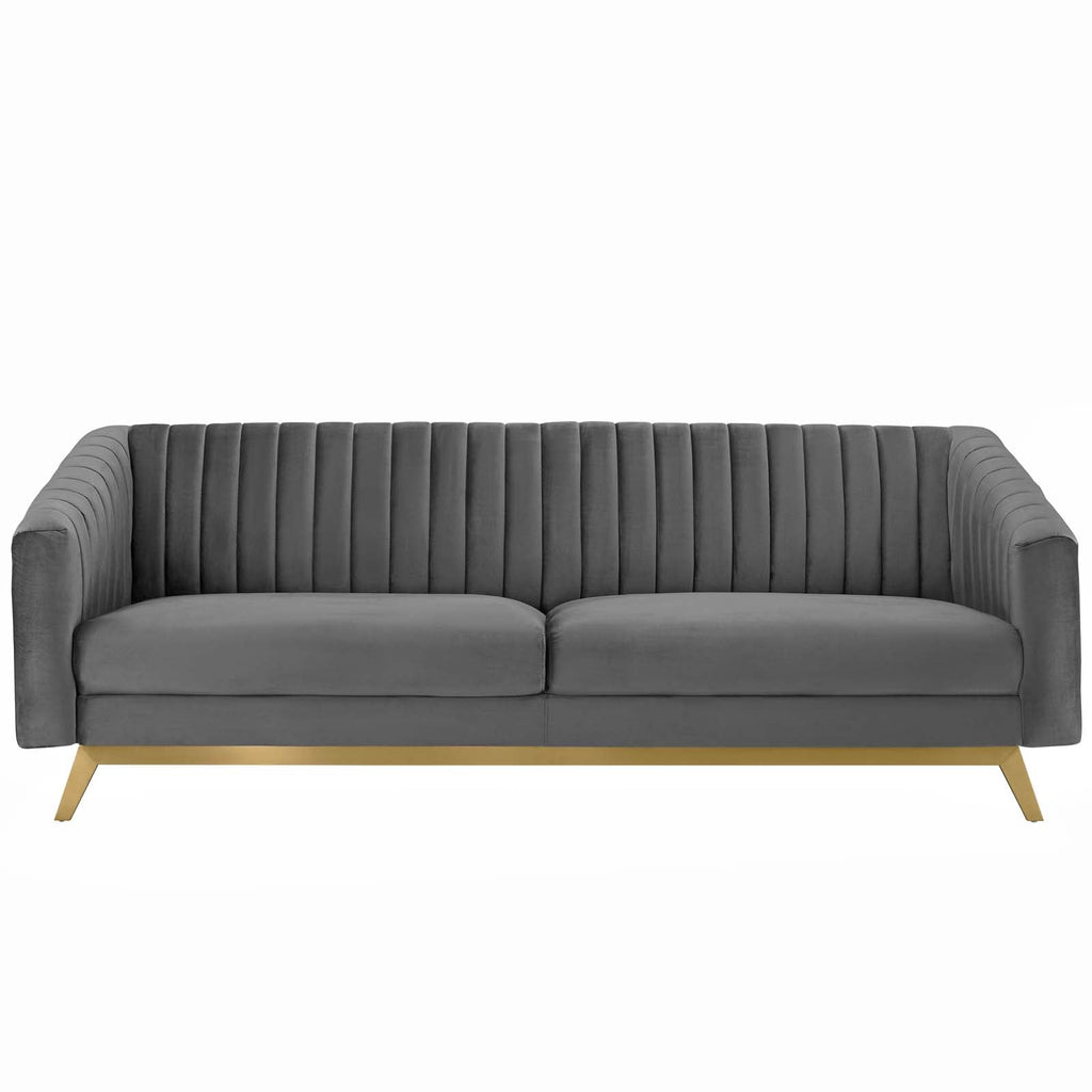 Valiant Vertical Channel Tufted Performance Velvet Sofa by Modway