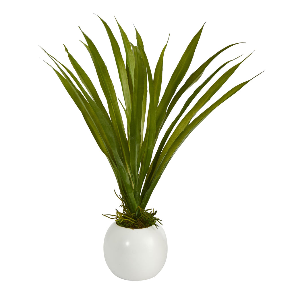 15" Grass Artificial Plant in Decorative Planter