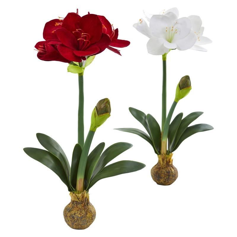 25"  Amaryllis Artificial Flower (Set of 2)