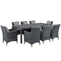 Summon 9 Piece Outdoor Patio Sunbrella¨ Dining Set by Modway
