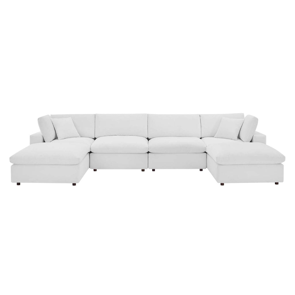 Commix 6-Piece Down Filled Overstuffed Performance Velvet Sectional Sofa by Modway