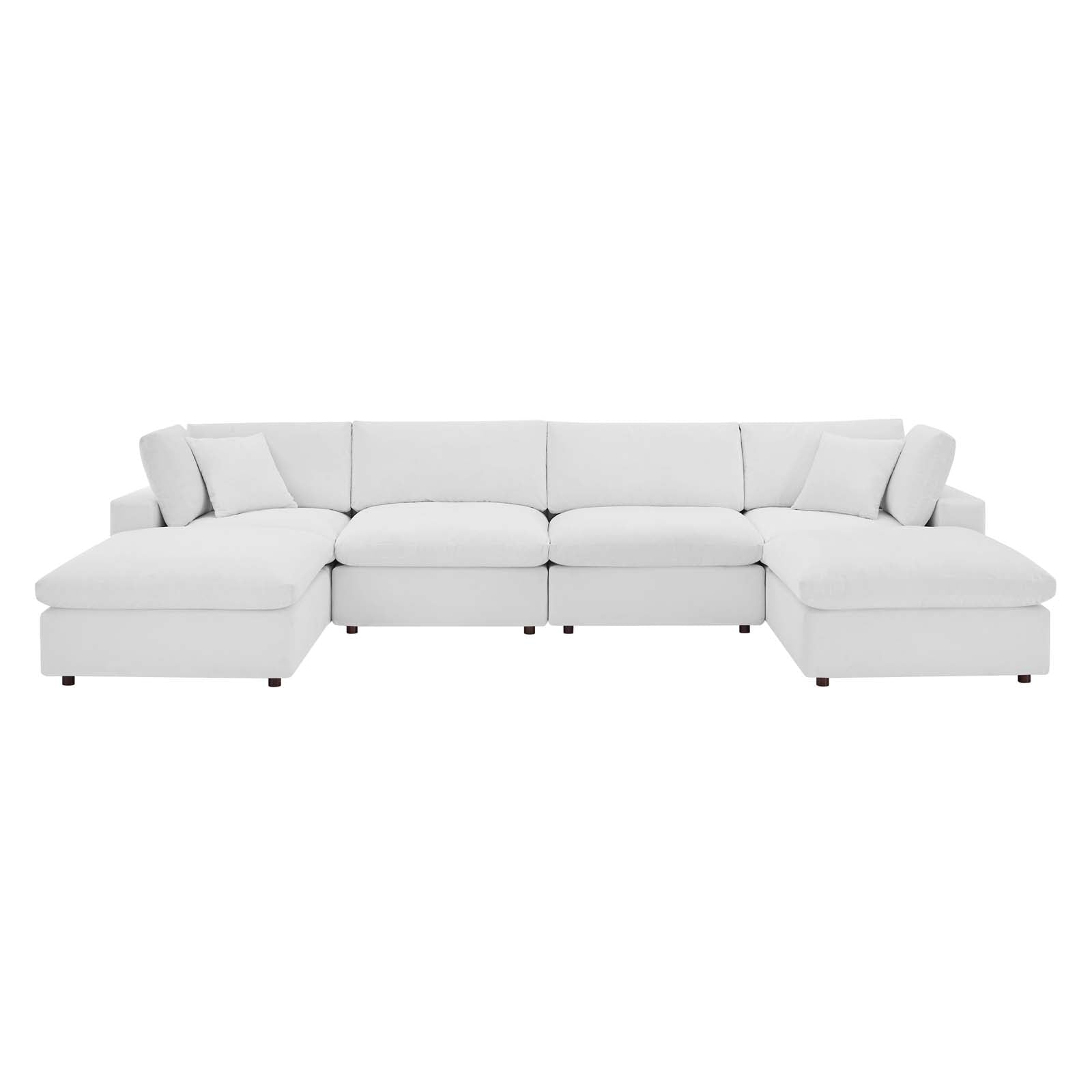 Commix 6-Piece Down Filled Overstuffed Performance Velvet Sectional Sofa by Modway