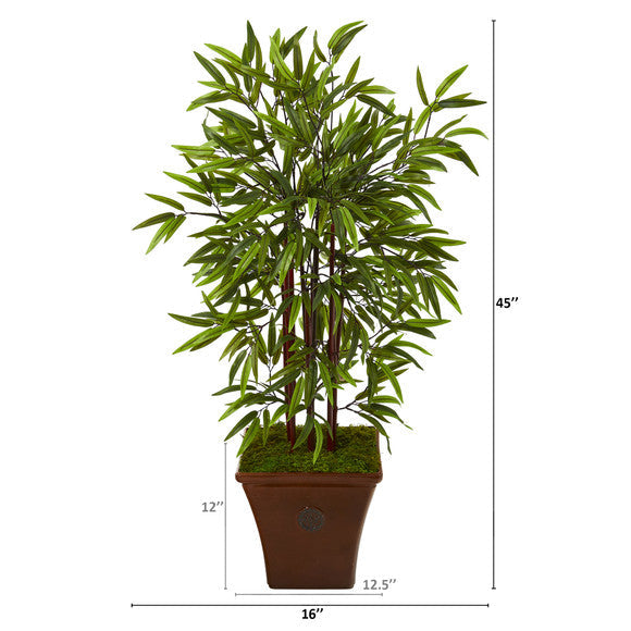 45" Bamboo Artificial Tree in Brown Planter