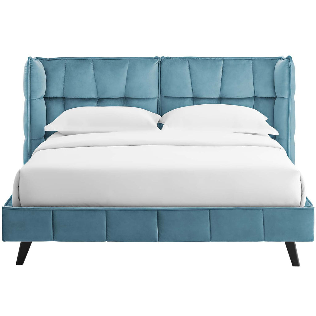 Makenna Performance Velvet Queen Platform Bed by Modway