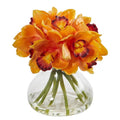 Cymbidium Orchid Artificial Arrangement In Glass Vase 1912-OG By Nearly Natural