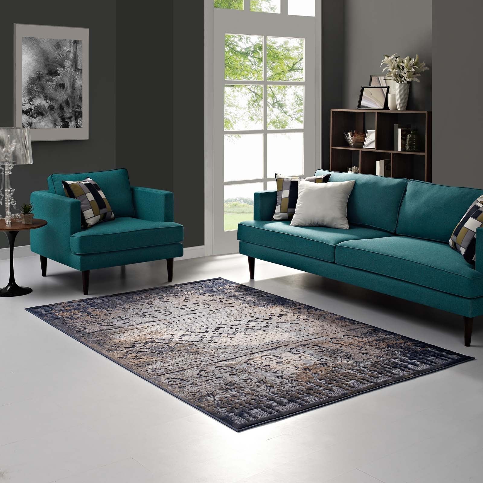 Kalene Distressed Vintage Turkish 5X8 Area Rug by Modway