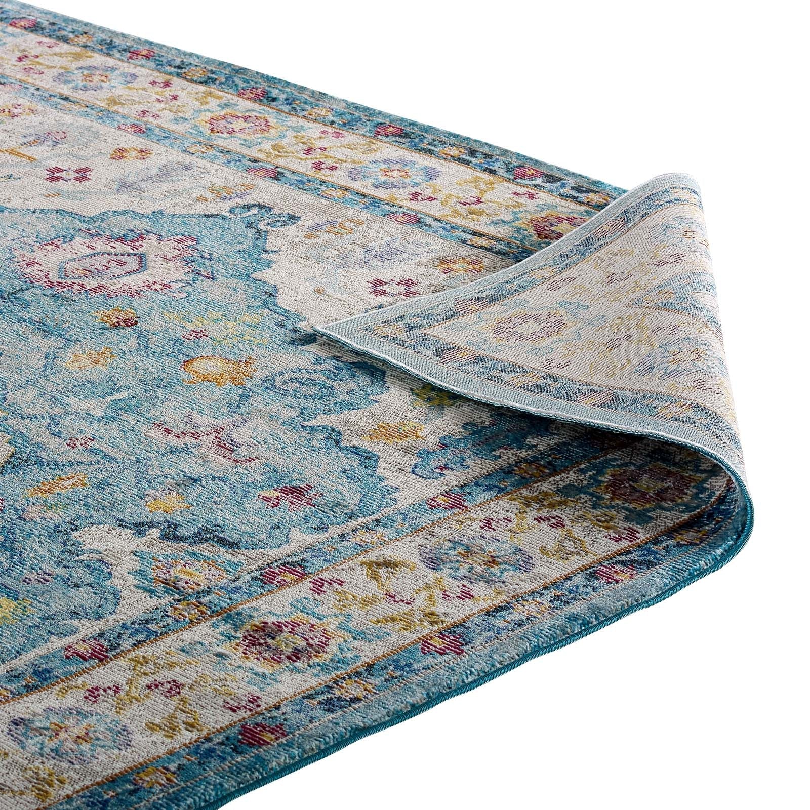 Success Anisah Distressed Floral Vintage Medallion 5x8 Area Rug by Modway