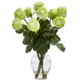 19"  Rose Artificial Arrangement in Glass Vase