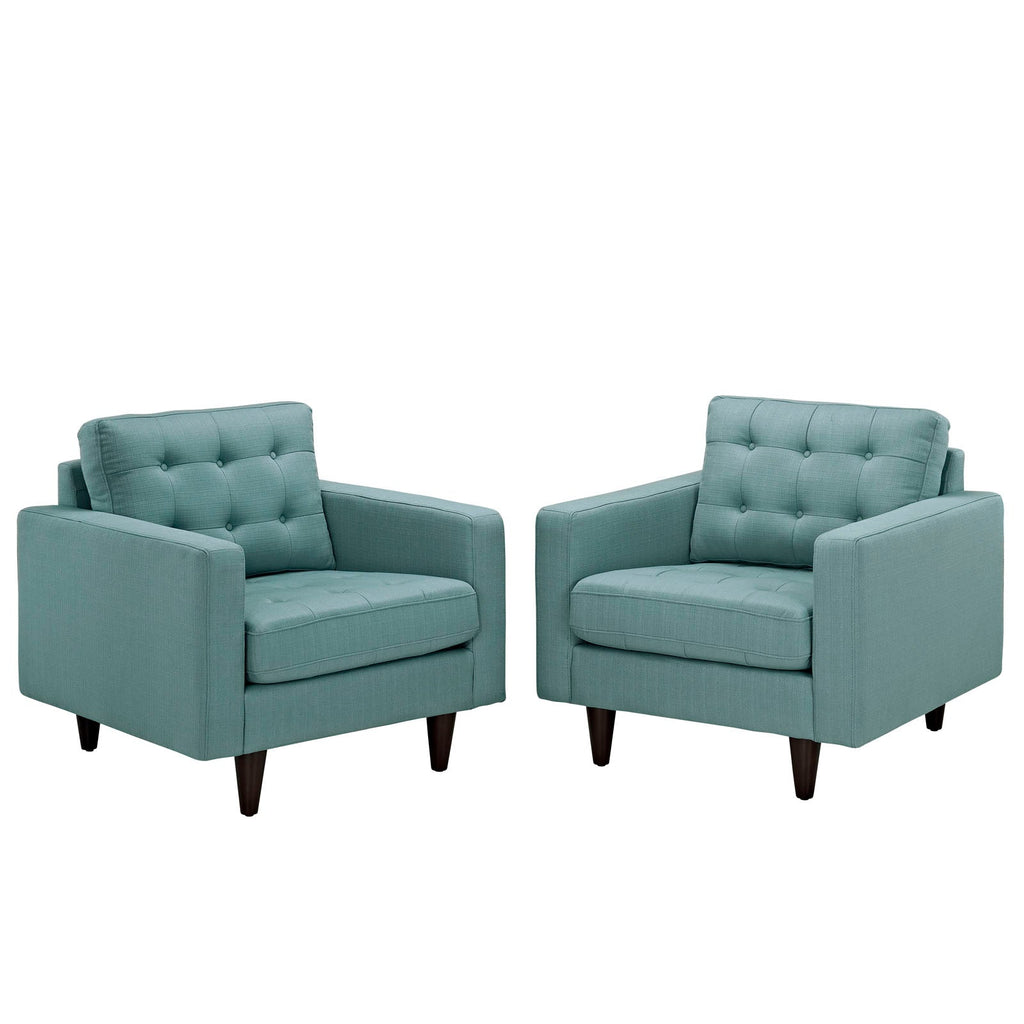 Empress Upholstered Fabric Armchair Set of 2 by Modway