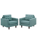 Empress Upholstered Fabric Armchair Set of 2 by Modway