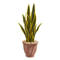28"  Sansevieria Artificial Plant in Terra Cotta Planter