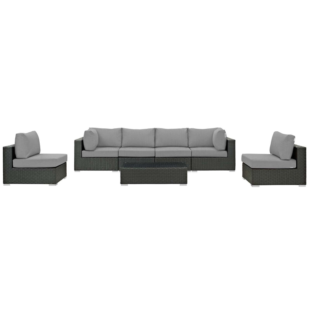 Sojourn 7 Piece Outdoor Patio Sunbrella¨ Sectional Set by Modway