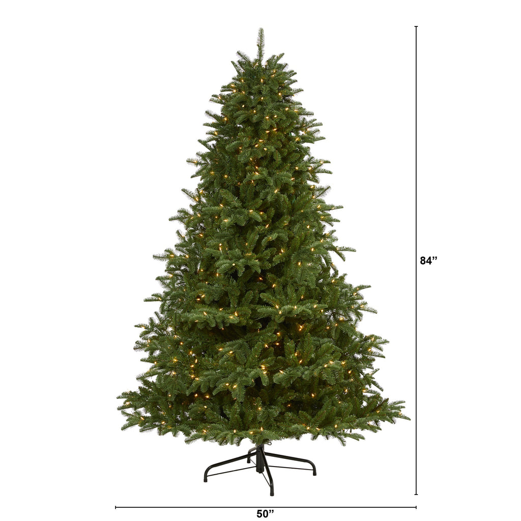 7' South Carolina Spruce Artificial Christmas Tree with 500 White Warm Lights