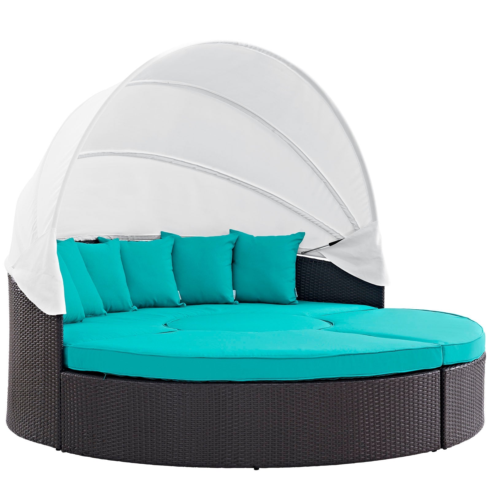Convene Outdoor Patio Wicker Rattan Canopy Sectional Daybed by Modway