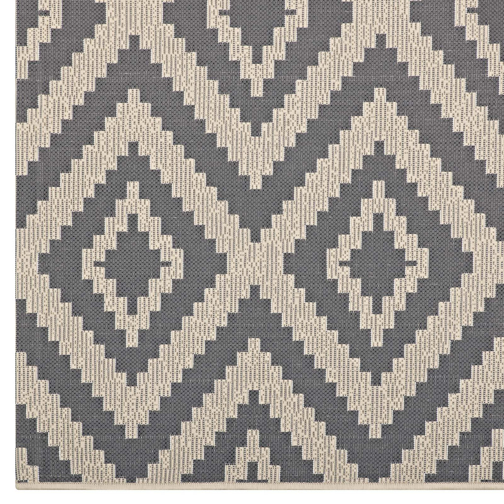 Jagged Geometric Diamond Trellis Indoor and Outdoor 5x8 Area Rug by Modway