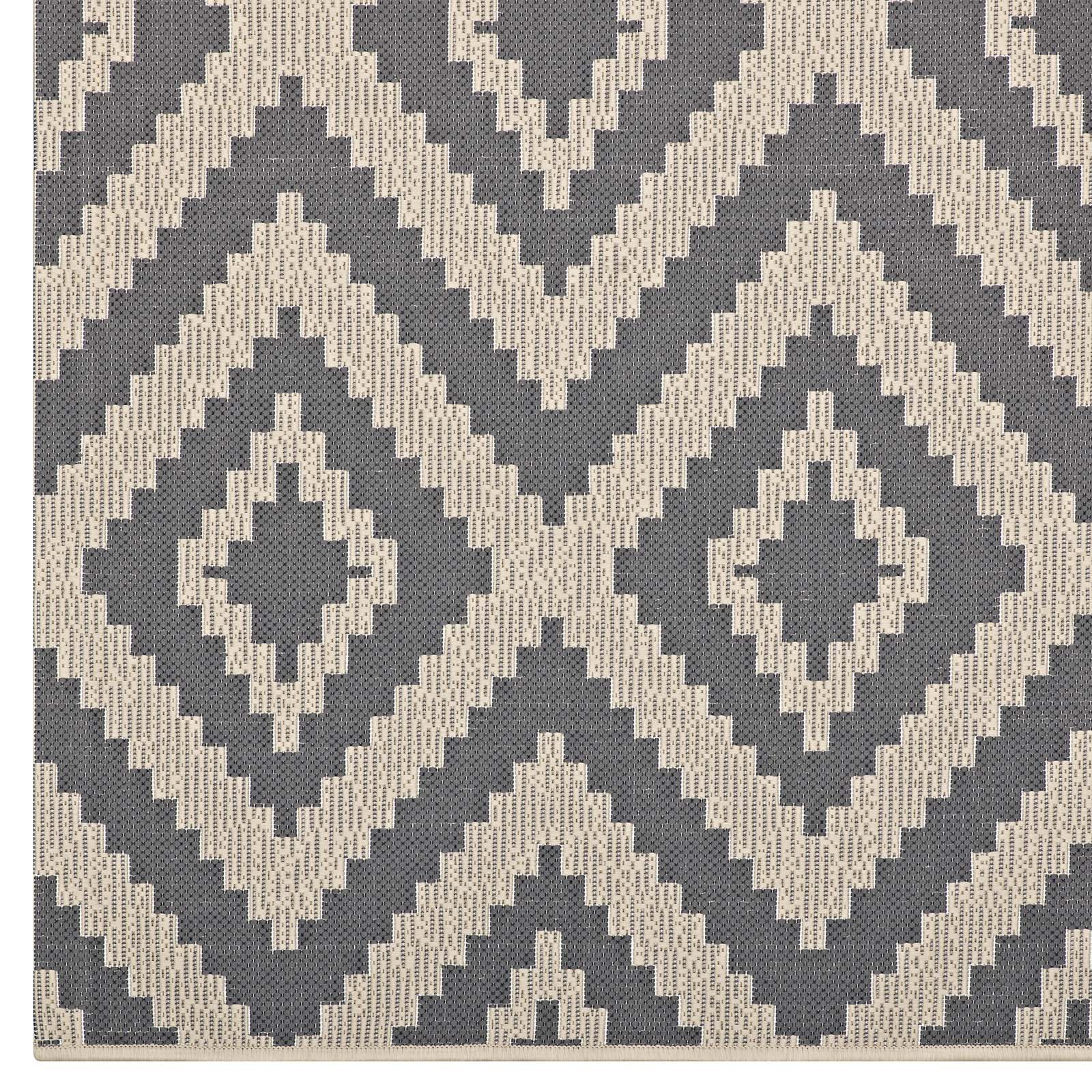 Jagged Geometric Diamond Trellis Indoor and Outdoor 5x8 Area Rug by Modway