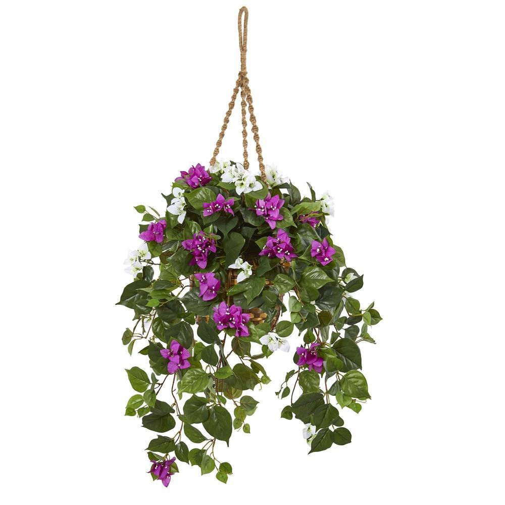 30"  Mixed Bougainvillea Artificial Plant Hanging Basket