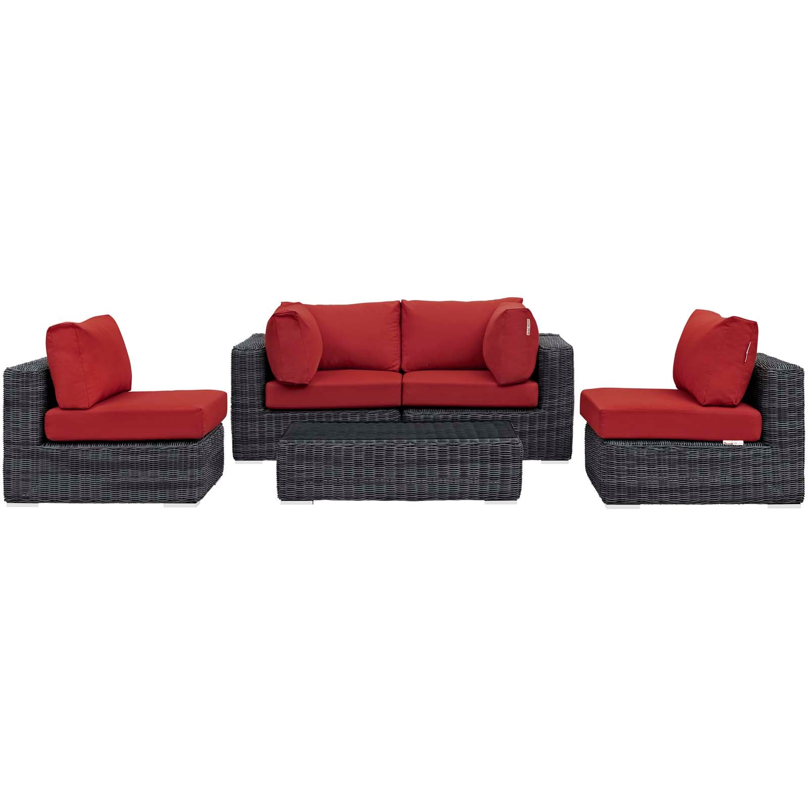 Summon 5 Piece Outdoor Patio Sunbrella¨ Sectional Set by Modway