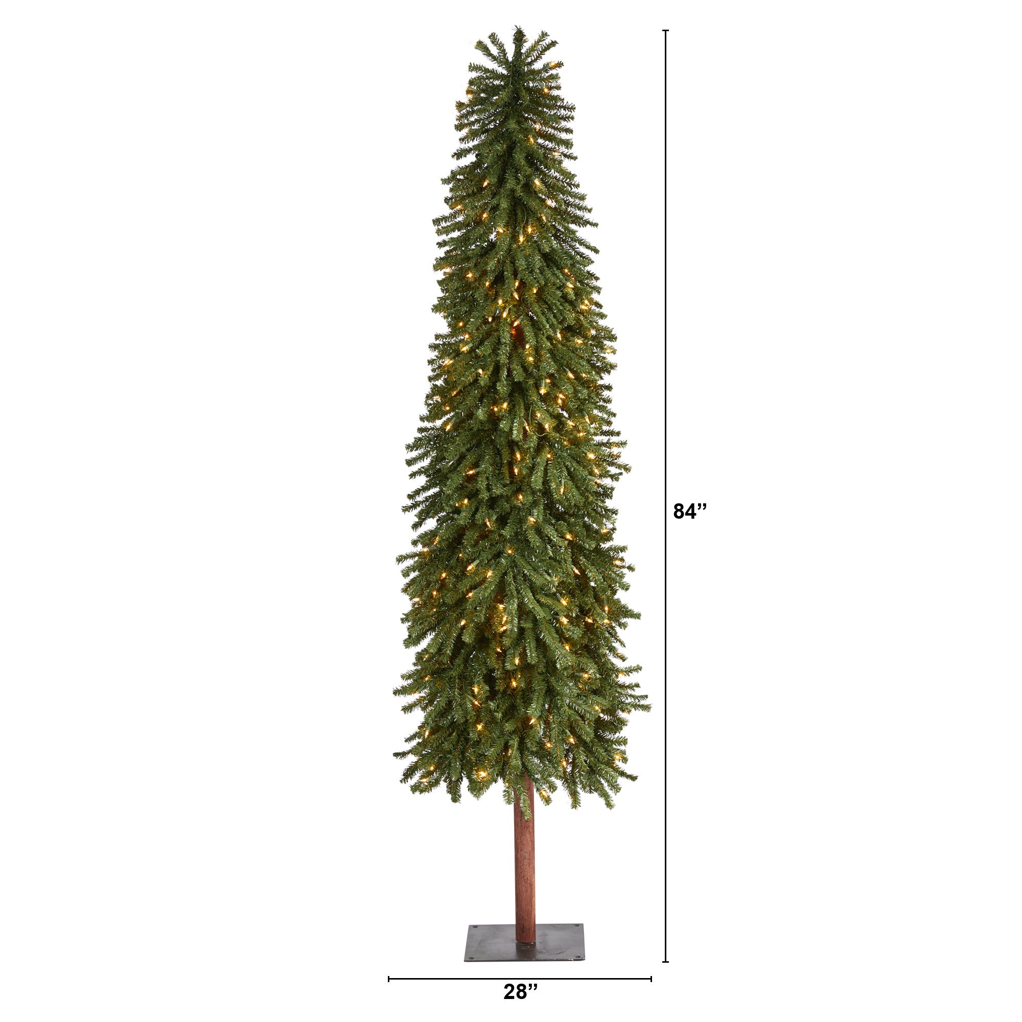 7' Grand Alpine Artificial Christmas Tree with 400 Clear Lights w/Natural Trunk