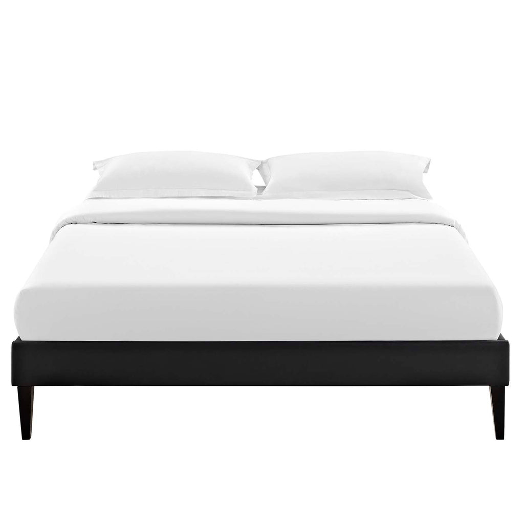 Tessie Vinyl Full Bed Frame with Squared Tapered Legs by Modway