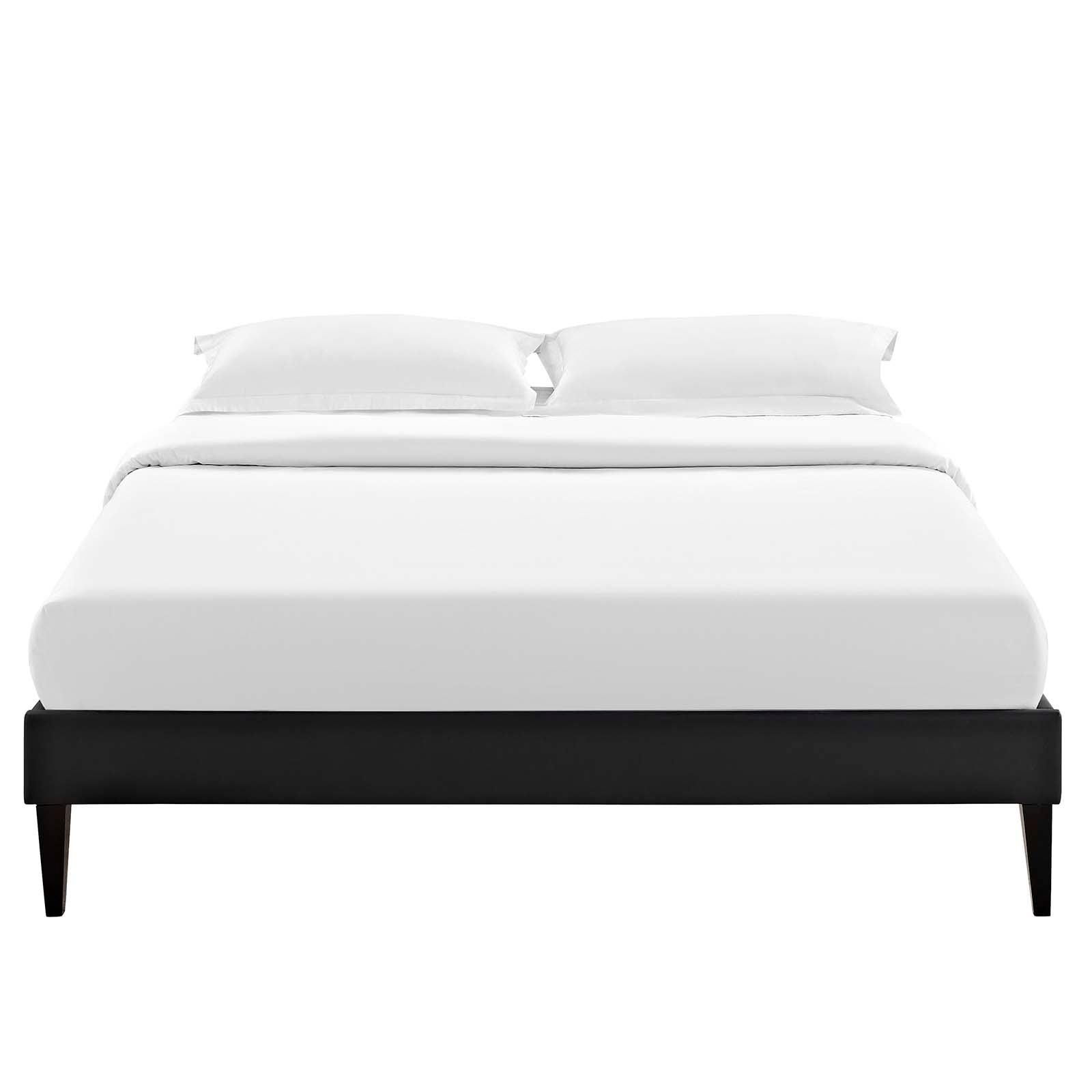 Tessie Vinyl Full Bed Frame with Squared Tapered Legs by Modway