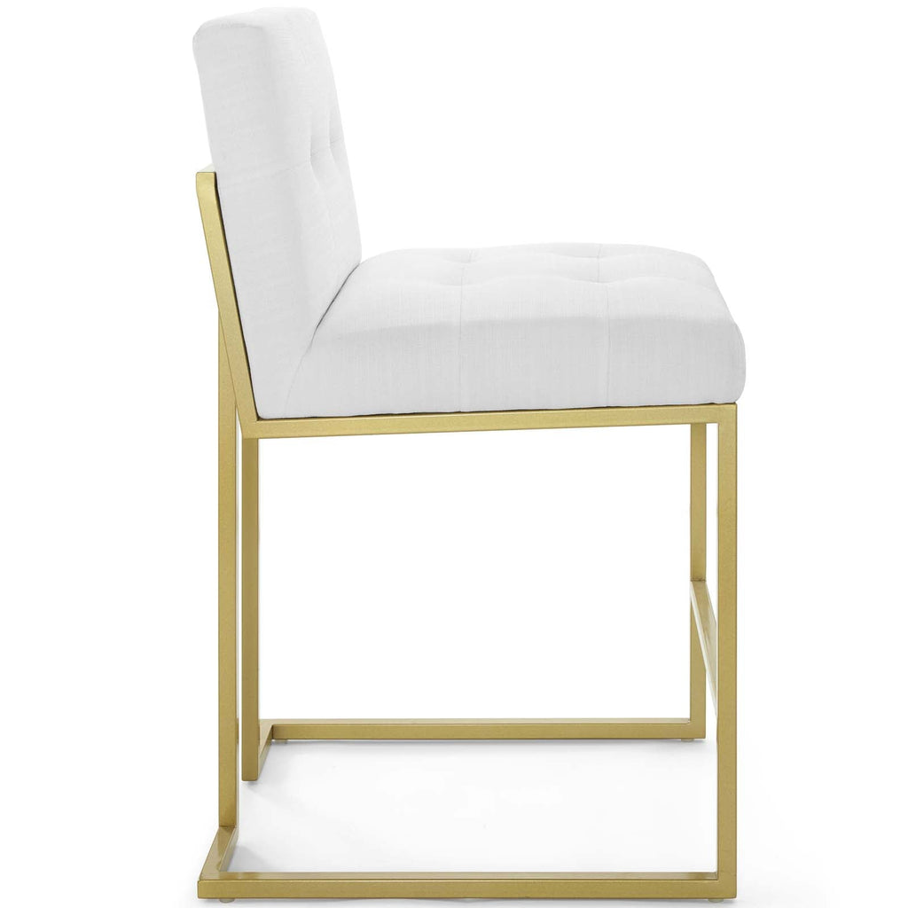 Privy Gold Stainless Steel Upholstered Fabric Counter Stool by Modway
