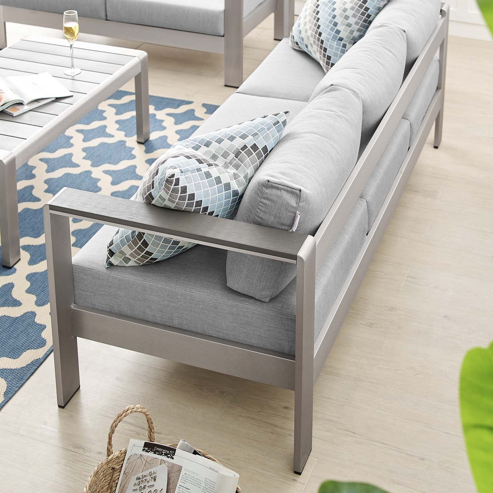 Shore Sunbrella¨ Fabric Aluminum Outdoor Patio Sofa by Modway