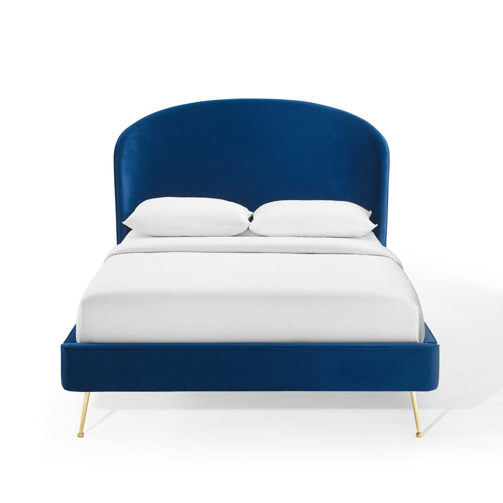 Mira Upholstered Performance Velvet Queen Platform Bed by Modway