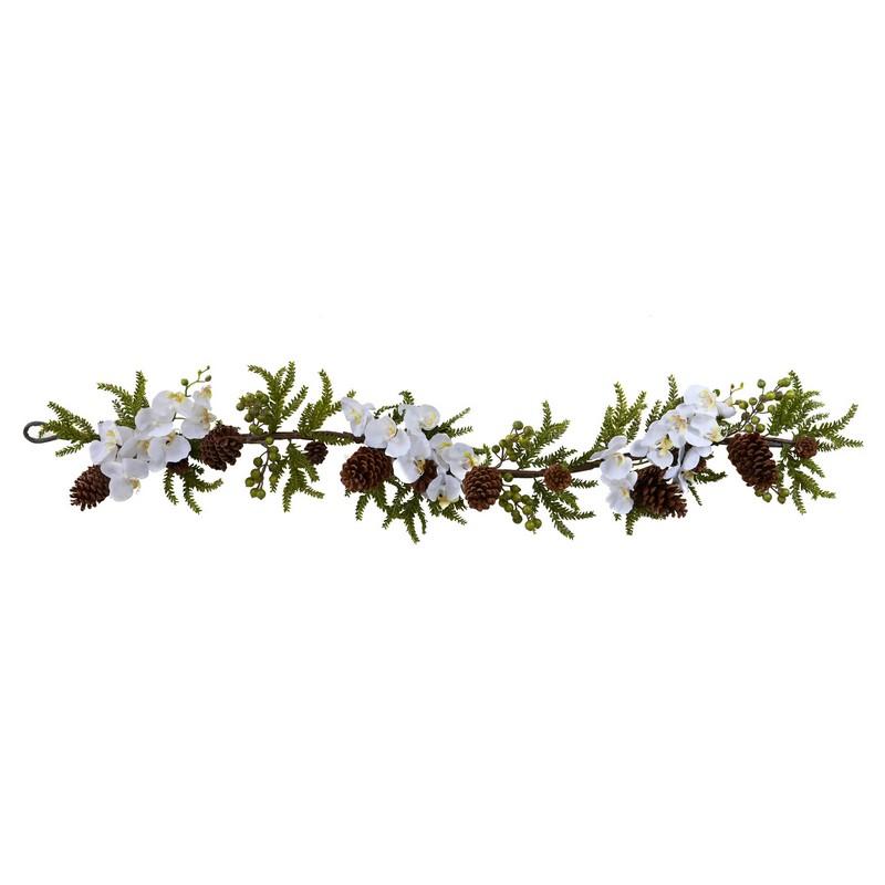 60"  Phalaenopsis Orchid & Pine Garland