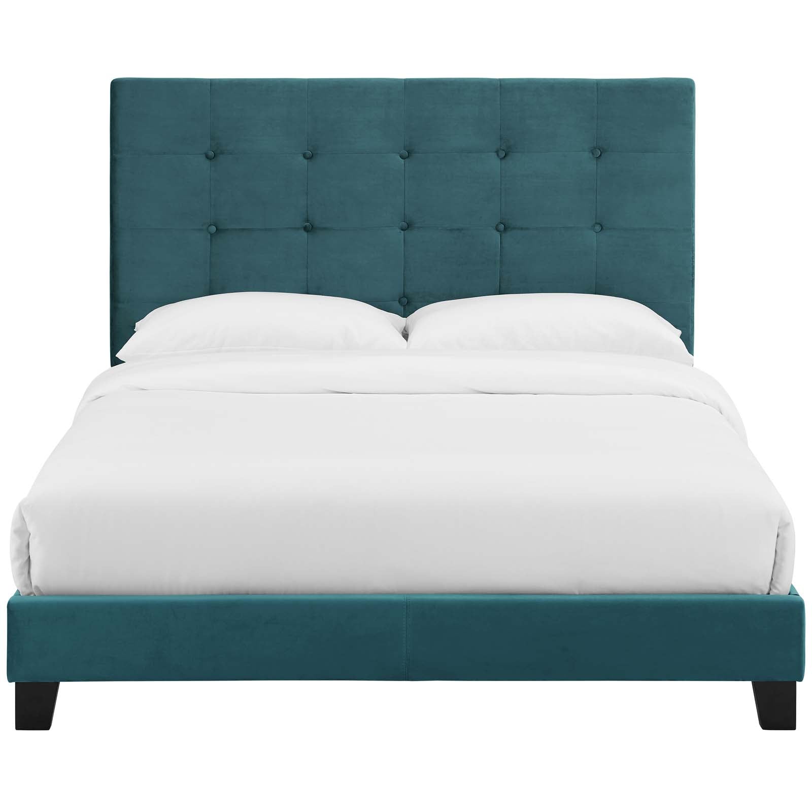 Melanie Tufted Button Upholstered Performance Velvet King Platform Bed by Modway