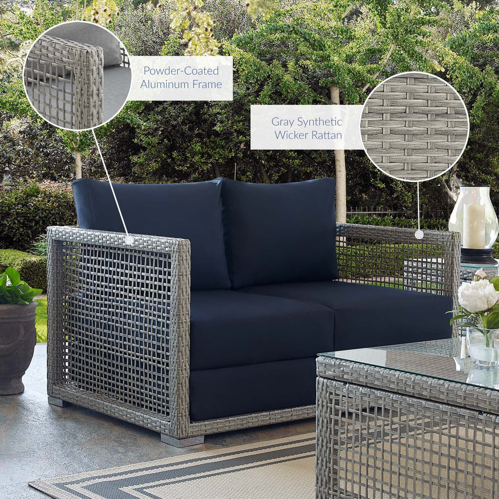Aura Outdoor Patio Wicker Rattan Loveseat by Modway