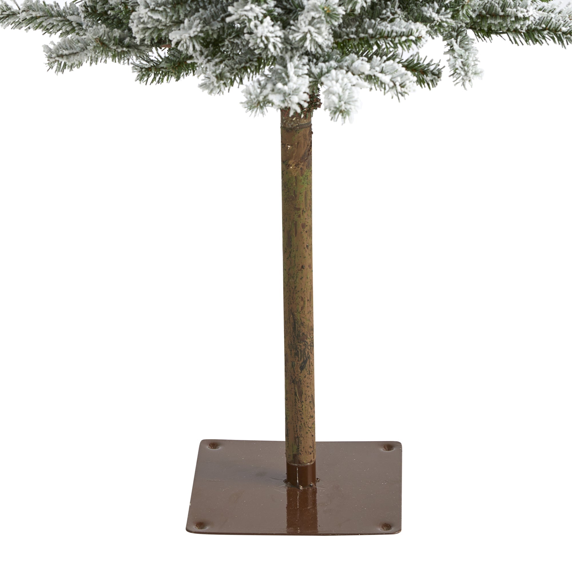 5' Flocked Alpine Christmas Artificial Tree w/150 Lights/ 405 Bendable Branches