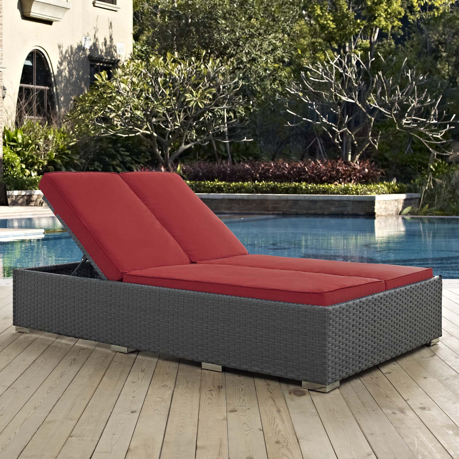 Sojourn Outdoor Patio Sunbrella¨ Double Chaise by Modway