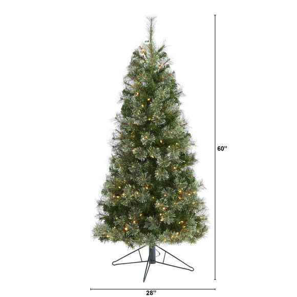 5' Cashmere Slim Artificial Christmas Tree with 250 Warm White Lights