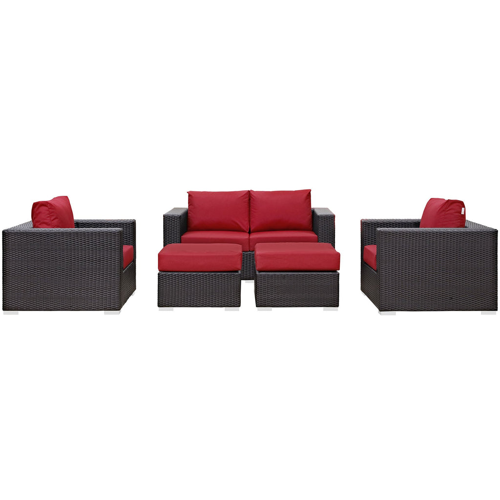 Convene 5 Piece Outdoor Patio Sofa Set by Modway