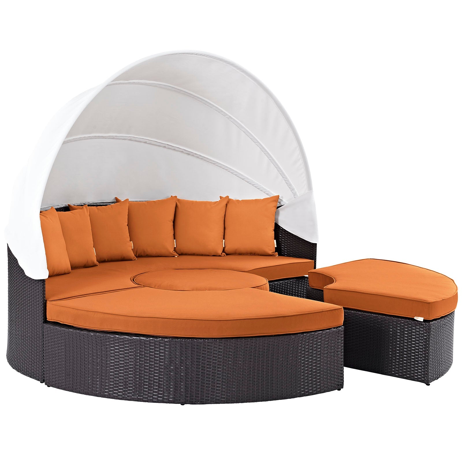 Quest Outdoor Patio Wicker Rattan Canopy Sectional Daybed by Modway