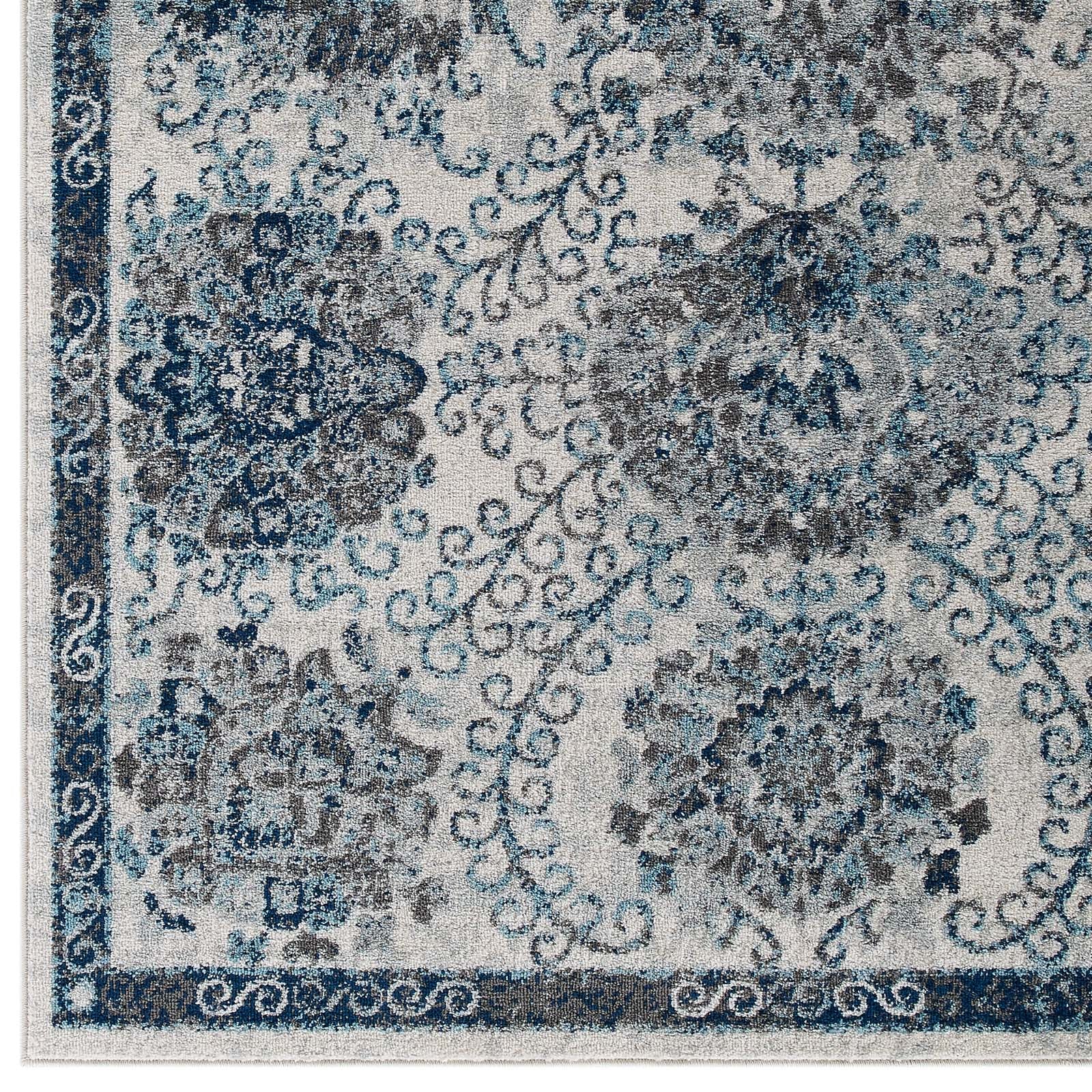 Entourage Kensie Distressed Floral Moroccan Trellis 8x10 Area Rug by Modway