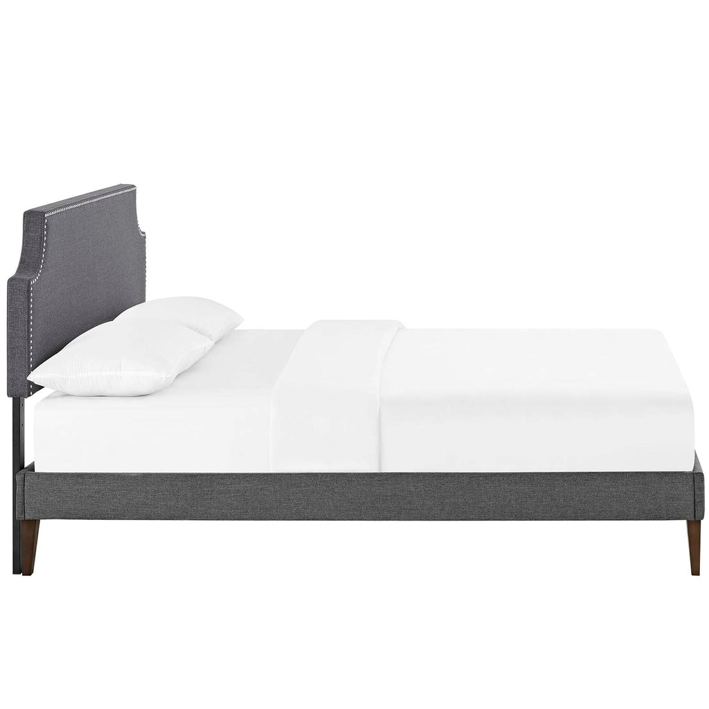 Corene Full Fabric Platform Bed with Squared Taper