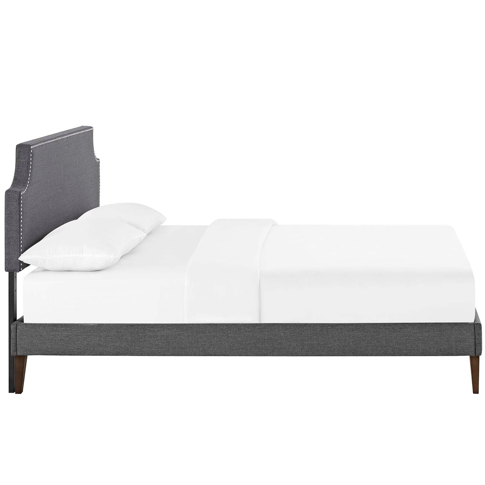 Corene Full Fabric Platform Bed with Squared Taper
