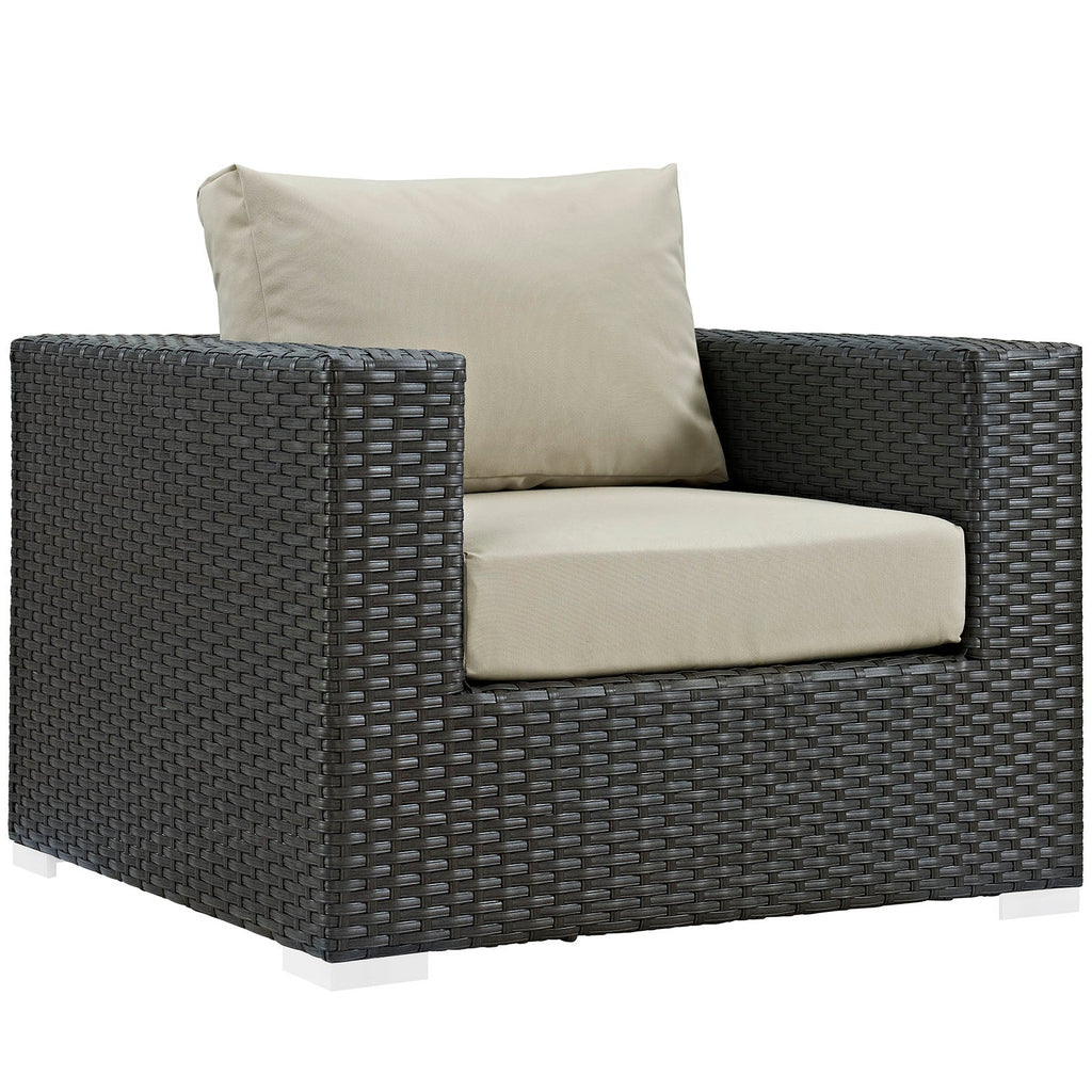 Sojourn 3 Piece Outdoor Patio Sunbrella¨ Sectional Set by Modway