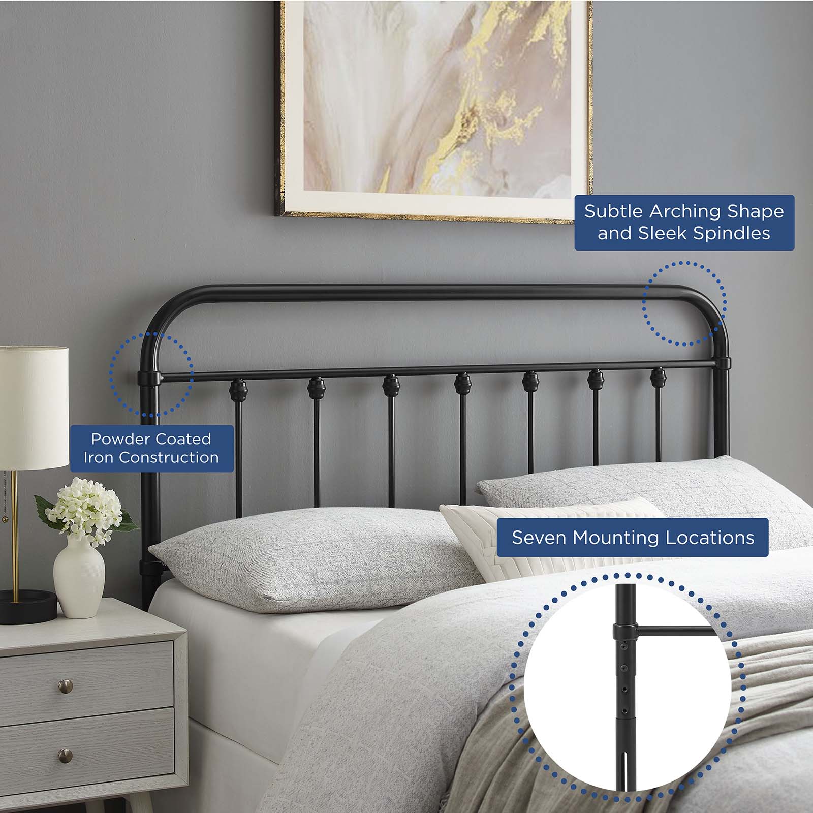 Sage Metal Queen Headboard by Modway