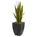 41"  Sansevieria Artificial Plant in Black Planter